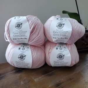 Loops and Threads Creme Cotton Pastel Pink 4 skein destash lot